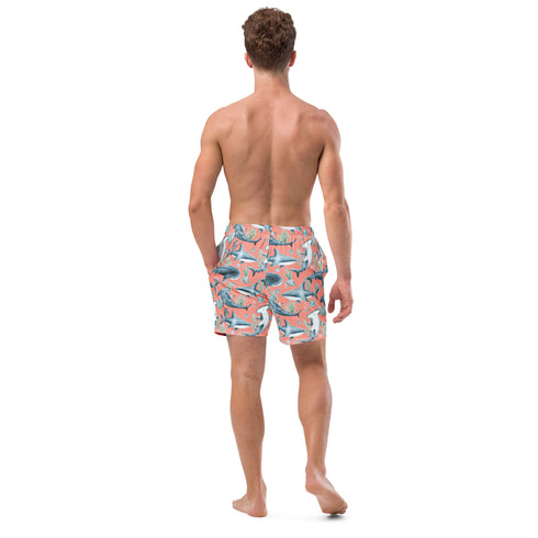 Salmon Sharks Recycled Swim Trunks UPF 50+